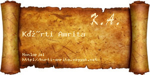 Kürti Amrita névjegykártya